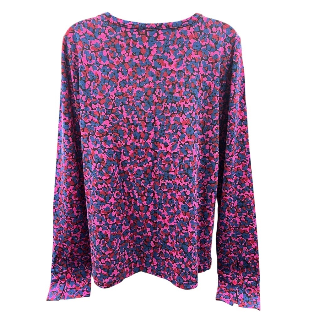 Westbound Womens Floral V-Neck Long Sleeve Top Pink Blue Red Size M NWOT - Picture 7 of 10